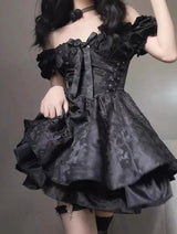Litlookz Studio Black Princess Mini Dress, view 3