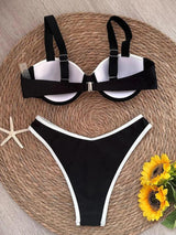 Litlookz Studio Black & White Contrast Bikini Set, view 4