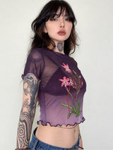 Litlookz Studio Bloom Mesh Baby Tee, view 2