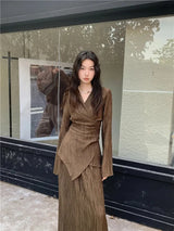 Litlookz Studio Blouse & Skirt Two Piece Set, view 3