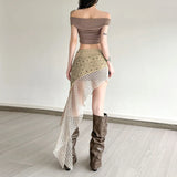 Litlookz Studio Boho Patchwork Mini Skirt, view 2