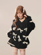 Litlookz Studio Bow Cut Out Fluffy Sweater, view 6
