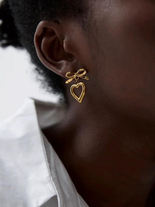 Litlookz Studio Bow & Heart Earrings