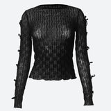 Litlookz Studio Bow Sleeve Sheer Top, view 4
