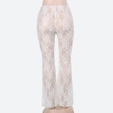 Litlookz Studio Bow Transparent Lace Flare Pants, view 4