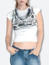 Litlookz Studio Bra Printed Tee, view 3