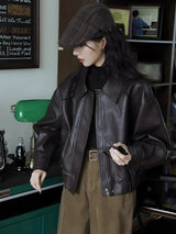 Litlookz Studio Brown Faux Leather Jacket, view 2