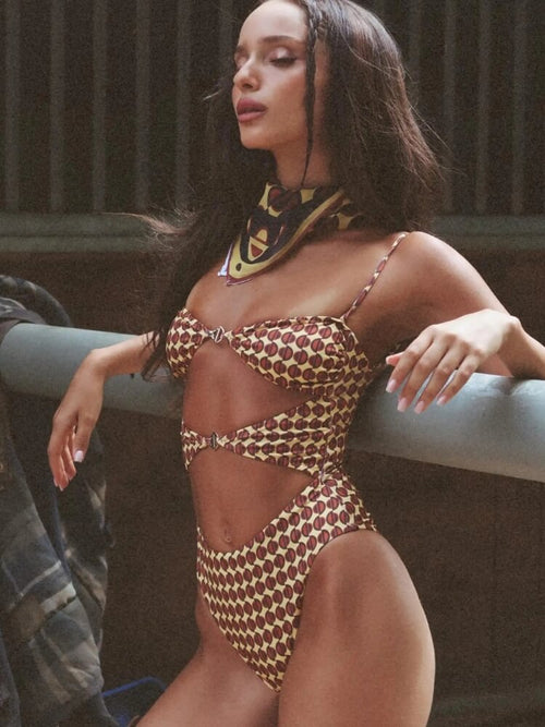 Litlookz Studio Brown One Piece Swimsuit
