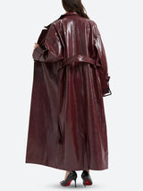 Litlookz Studio Burgundy Faux Leather Coat, view 2