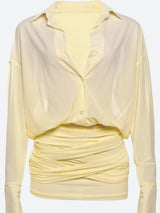 Litlookz Studio Butter Yellow Shirt & Mini Skirt Two Piece Set, view 3