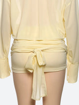 Litlookz Studio Butter Yellow Shirt & Mini Skirt Two Piece Set, view 4