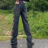 Litlookz Studio Butterfly Cut-Out Jeans, view 2