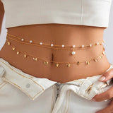 Litlookz Studio Butterfly Layered Beaded Belly Chain, view 2