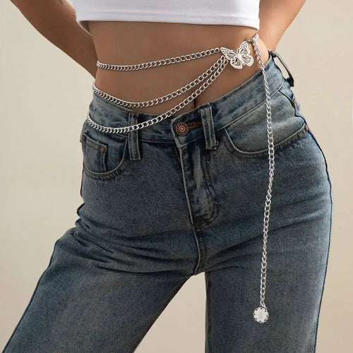 Litlookz Studio Butterfly Layered Belly Chain