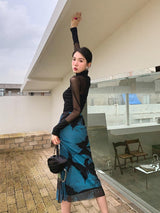 Litlookz Studio Butterfly Midi Pencil Skirt, view 2