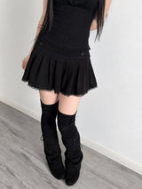 Litlookz Studio Button School Mini Skirt, view 3