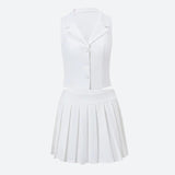 Litlookz Studio Button Up Top & Pleated Mini Skirt Two Piece Set, view 4