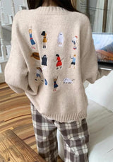 Litlookz Studio Cartoon Embroidered Knitted Sweater, view 5