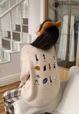 Litlookz Studio Cartoon Embroidered Knitted Sweater, view 6