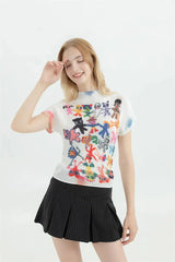 Litlookz Studio Cartoon Figures Printed Top, view 3