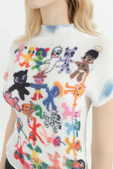 Litlookz Studio Cartoon Figures Printed Top, view 4
