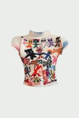 Litlookz Studio Cartoon Figures Printed Top, view 6