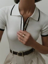 Litlookz Studio Casual Contrast Corduroy Top, view 2