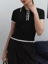 Litlookz Studio Casual Contrast Corduroy Top, view 5