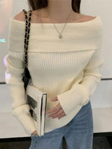 Litlookz Studio Casual Off Shoulder Knitted Sweater, view 3