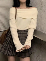 Litlookz Studio Casual Off Shoulder Knitted Sweater, view 4