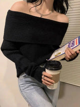 Litlookz Studio Casual Off Shoulder Knitted Sweater, view 5