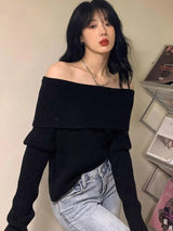 Litlookz Studio Casual Off Shoulder Knitted Sweater, view 6