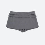 Litlookz Studio Casualcore Double Belted Mini Skort, view 2