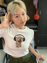 Litlookz Studio Cat with Earphones Tee, view 2