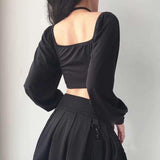 Litlookz Studio Chain Detailed Square Neck Crop Top, view 2