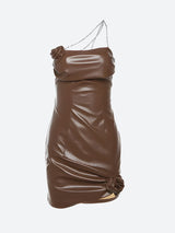 Litlookz Studio Chain Strap Faux Leather Mini Dress, view 3