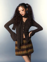 Litlookz Studio Chelsea Collar Scarf Tie Knitted Cardigan, view 2