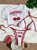 Litlookz Studio Cherry Crop Top & Bikini Set, view 5
