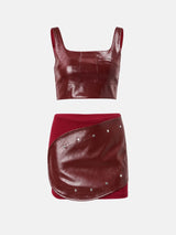Litlookz Studio Cherry Crop Top & Mini Skirt, view 4