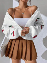 Litlookz Studio Cherry Knit Cardigan, view 3