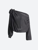 Litlookz Studio Chiffon One Shoulder Top, view 6