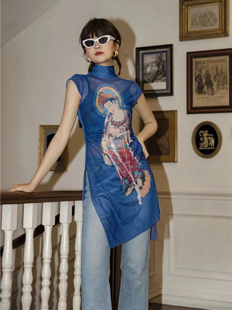 Litlookz Studio Chinese Woman Mesh Top