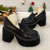 Litlookz Studio Chunky Platform High Heel Loafer Shoes, view 5