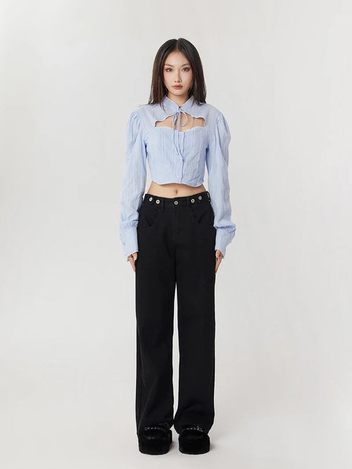 Litlookz Studio Classiccore Cut Out Crop Shirt