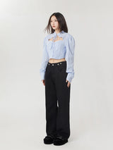 Litlookz Studio Classiccore Cut Out Crop Shirt, view 2