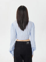 Litlookz Studio Classiccore Cut Out Crop Shirt, view 4