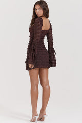 Litlookz Studio Coffee Ruched Mini Dress, view 4