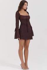 Litlookz Studio Coffee Ruched Mini Dress, view 5