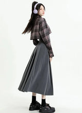 Litlookz Studio College Girl Pleated A-Line Midi Skirt, view 3
