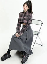 Litlookz Studio College Girl Pleated A-Line Midi Skirt, view 5